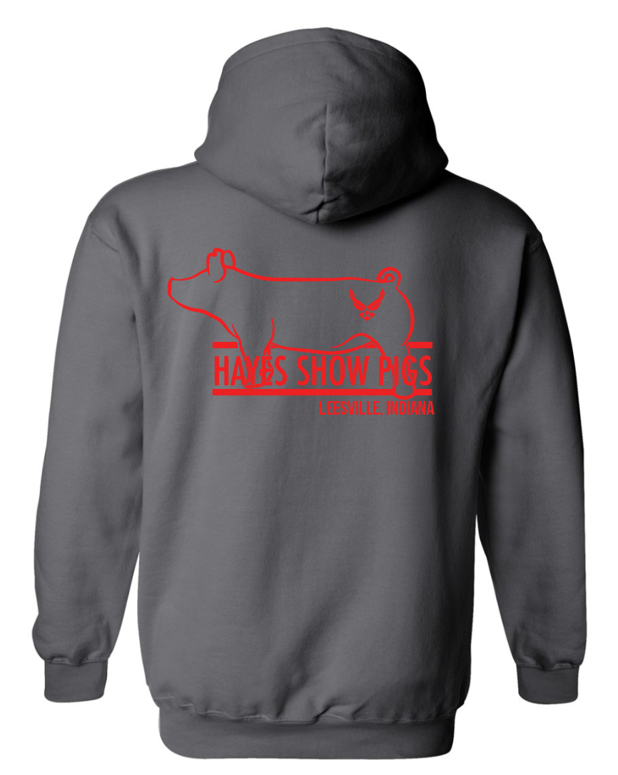 Hayes Show Pigs Red Hoodie