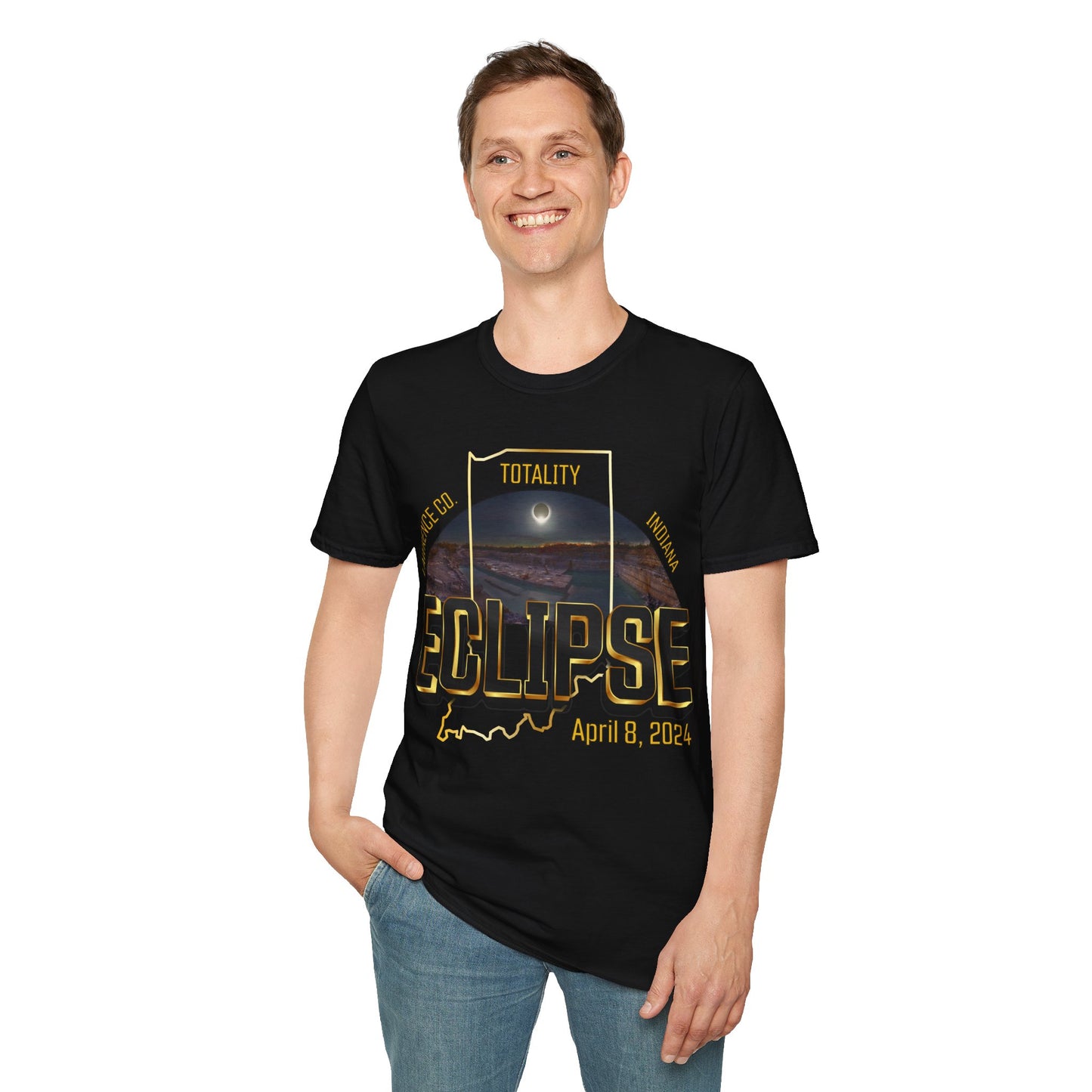 Indiana Quarry Eclipse 2024 Unisex Softstyle T-Shirt