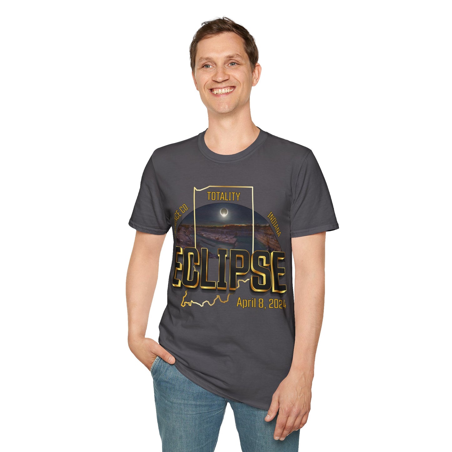 Indiana Quarry Eclipse 2024 Unisex Softstyle T-Shirt