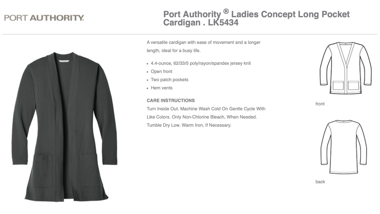 Port Authority Ladies Long Pocket Cardigan LK5434