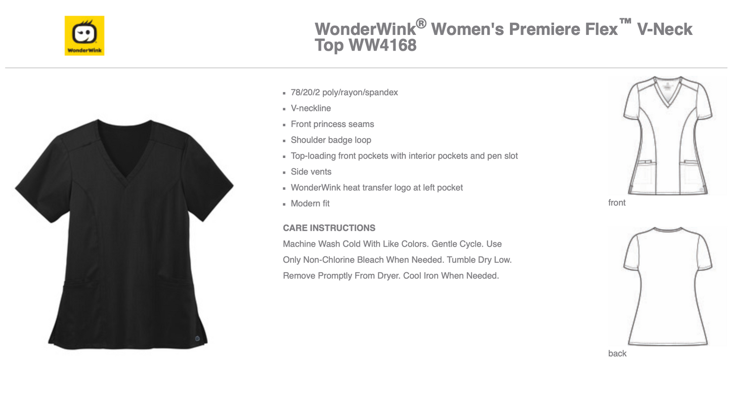 WonderWink® Women’s Premiere Flex™ V-Neck Top WW4168
