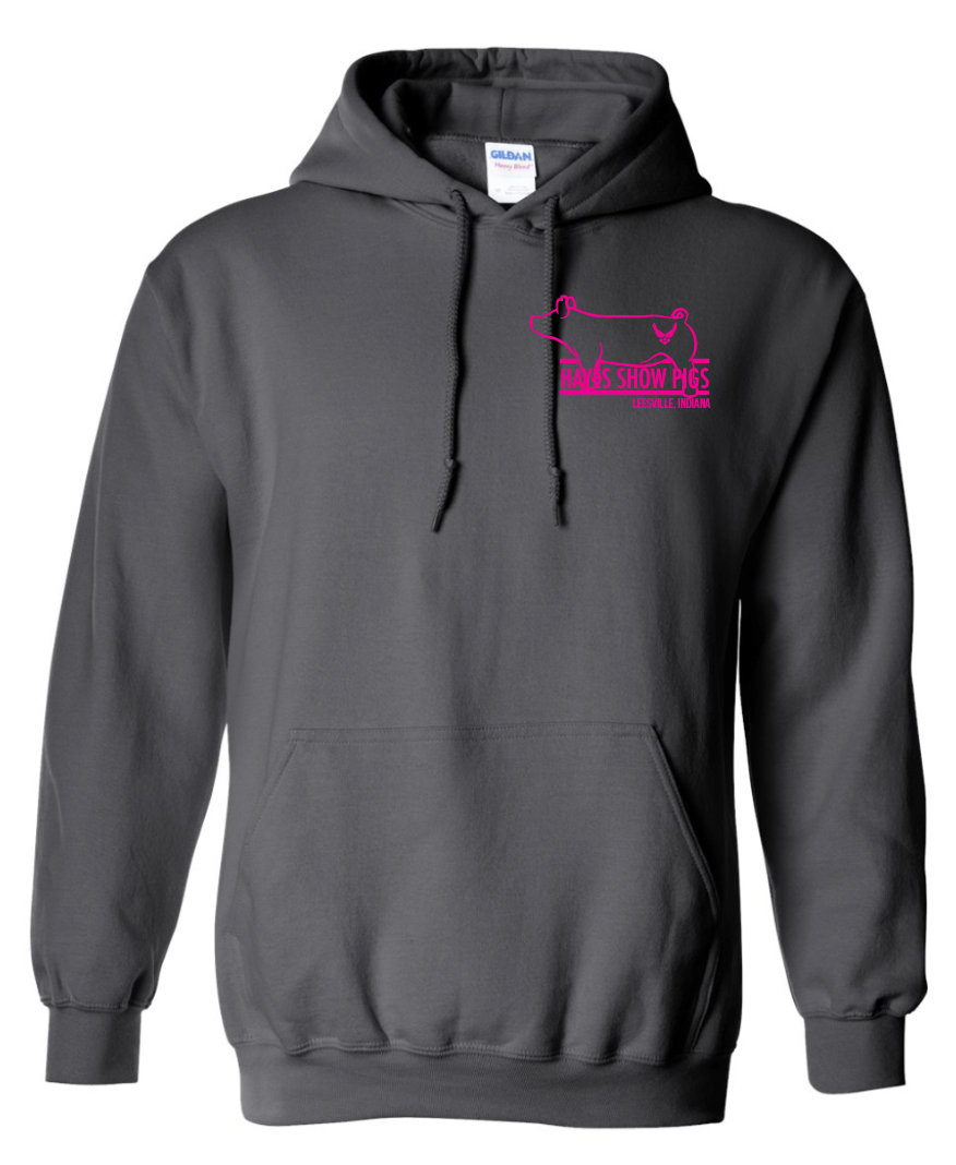 Hayes Show Pigs Hot Pink Hoodie