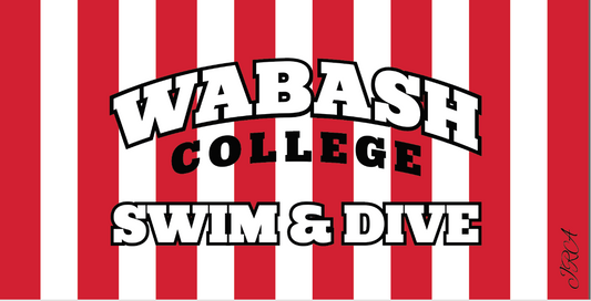 Colorfusion 30"x60" Custom Monogrammed Striped Wabash Swim and Dive Towel
